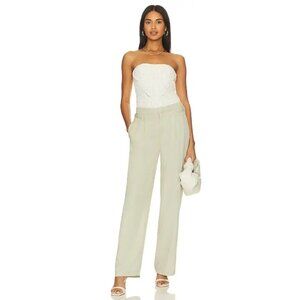 Free People Sage Green Falling Out Pleated Trouser Pants Womens Size 12